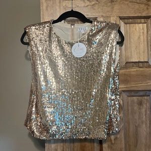 Women’s Gold Sequined Top